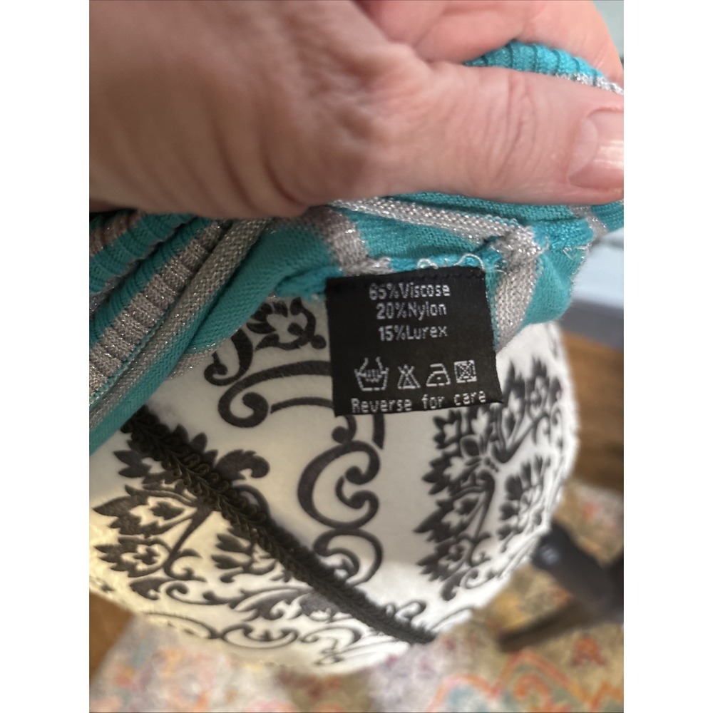 Belldini‎ Los Angeles Boutique NWT Teal And Silver  Sweater Sz Small. Mermaid. - Picture 11 of 12